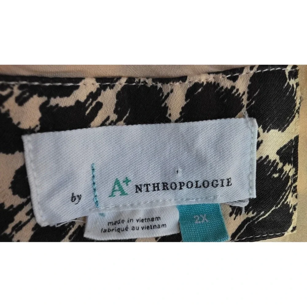 Anthropologie Womens 2X Elyse Leopard Print Bias Midi Slip Dress